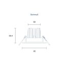 Downlight DTW Haled 10W CCT gelb-dimmbar DTW 2200-2700K, 36&deg; CRI&gt;95 DA=68mm, interner Trafo wei&szlig; oder nickel