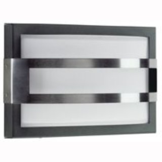 Au&szlig;en- Wandleuchte E27 IP44 modern Glas opal edelstahl/anthrazit