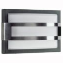 Au&szlig;en- Wandleuchte E27 IP44 modern Glas opal edelstahl/anthrazit