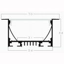 Mikado   701, Einbau-Lichtband 1200mm, 40W,  Alu elox,...