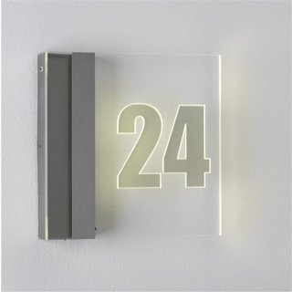 LED Hausnummerleuchte Modul 1W mit D&auml;mmerungsschalter IP44 3000K (warmwei&szlig;)
