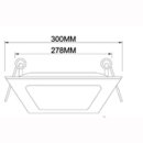 Panelleuchte flach Einbau wei&szlig;, quadratisch, LED 24W, 30x30x1,5cm mit Federn, 4000K