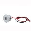 Mini-Einbauleuchte 1W IP65- 350mA oder 12V DC warmwei&szlig;, silber oder schwarz