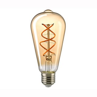 LED Rustikalbirne filament curved 5,5W, 250lm, warmweiss 2000K, dimmbar, gold