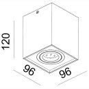 Deckenaufbauleuchte Dato GU10, eckig IP20