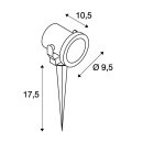 Au&szlig;en- und Bodenleuchte Nautilus SPIKE, GU10, mit 1,5m Kabel und Stecker, 230V edelstahl