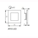 Wandeinbauleuchte / Treppenbeleuchtung Apus, 1,3W, 230V,...