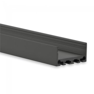 Alu Aufbau-Profil Iso Surf24 flat Galaxy PN4 f. LED-Streifen,  26,80 x 11,70 mm, pro Meter schwarz