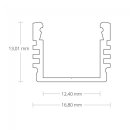 Alu Aufbau-Profil Galaxy PL2  f. LED-Streifen, 16,80 x 13 mm, pro Meter wie PDS4