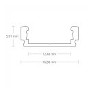 Alu Aufbau-Profil Galaxy Micro PL1  f. LED-Streifen, 16,80 x 5,90 mm, flach,  pro Meter