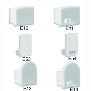 Endkappe Galaxy f&uuml;r Alu- Profil PL5 in Verbindung mit Abdeckung C3/4/5