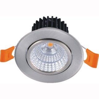 Downlight Spot 6W Cree, Lochausschnitt 70mm, schwenkbar, dimmbar, nickel geb&uuml;rstet, IP44