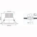 Downlight Spot 6W Cree, Lochausschnitt 70mm, schwenkbar, dimmbar, nickel geb&uuml;rstet, IP44