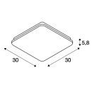 Wand- und Deckenleuchte Sima, LED-Modul 25W, 3000K eckig, wei&szlig;, IP44, dim