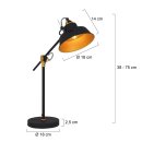 Tischlampe Mexlite, E27, schwarz 1321ZW