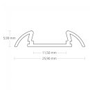 Alu Aufbau-Profil Galaxy Stos PO17/ SURF11  f. LED-Streifen, 25,90 x 5,99 mm, pro Meter