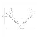 Alu Eck-Profil Galaxy PL11  f. LED-Streifen, 33,64 x 18,55 mm, pro Meter