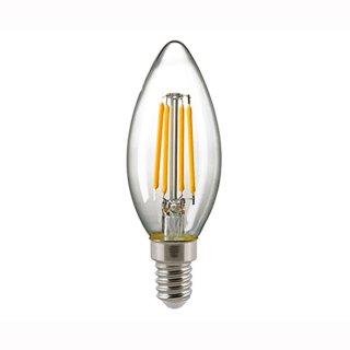 Kerzenbirne LED Faden Filament klar 4,5W 470lm, E14, dimmbar, warmweiss 2700K, CRI90