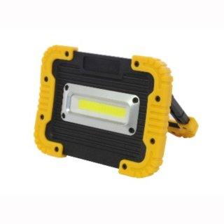 LED Bau- Werkstatt- Aussenstrahler Li-Ion High Power Chip 10W IP54 120&deg; + USB