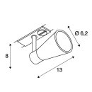 Wand- u. Deckenspot AVO GU10  f&uuml;r Stromschiene 1-Phasen, dreh- und schwenkbar