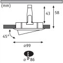 Einbauring Premium Line IP25 wei&szlig;, rund, schwenkbar 45&deg;, DA=86mm