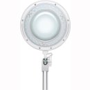 Lupen-Tischleuchte LED 9W, 3 Dioptrien Glaslinse 127mm, wei&szlig; 6 Stufen dimmbar