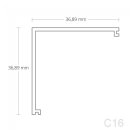 Abdeckung Galaxy C16/C17 f&uuml;r Alu- Profil PN19, pro Meter opal satiniert