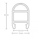 Alu-Profil Galaxy Kleiderstange PO1 f. LED-Streifen 19x30...