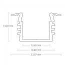 Alu-Profil PL3 / Dive12 mit Einbaulasche f. LED-Streifen bis 12mm, 23x13 mm