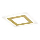 LED Deckenleuchte Oblio 45W 4050lm 3000K 48x48cm wei&szlig; oder Blattgold, Glas satiniert