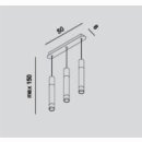 LED H&auml;ngeleuchte Derby S3, 3x10W, 3000K  50cm wei&szlig;/Acryl satiniert