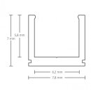 Alu Ein- und Aufbau-Profil Galaxy PO18 ultra-mini f. LED-Streifen max. 6 mm, 7,8 x 7 mm, pro Meter