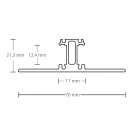 Alu Wand-Profil PL13  f. LED-Streifen, 70 x 21,30 mm, pro Meter silber
