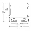 Alu Aufbau-Profil Galaxy PN8 f. LED-Streifen bis 16mm, 19,20 x 18,1 mm, pro Meter, max 2m, excl. Abdeckung C20