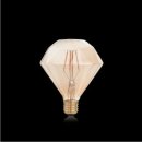 LED Kugelbirne Vintage E27 4W diamond ambra, 380lm, 2200K