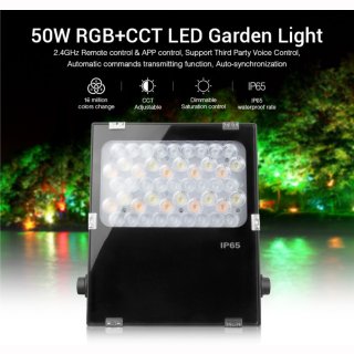 2.4G LED Fluter RGB+CCT 50W IP65 25&deg; schwarz steuerbar 2.4 GHz