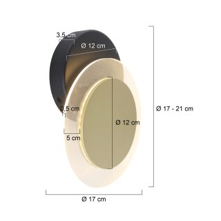 LED Wandleuchte Lido 8W &Oslash;17, 700lm 2700K dimmbar drehbar 2564