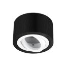 Flacher Aufbaustrahler, schwarz, runde Form, schwenkbar &Oslash;80mm, verschiedene Farben
