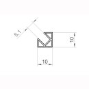 Mikalux Winkelprofil Tex mini, f&uuml;r LED-Streifen bis 5mm, 10x10 mm , pro m