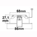 LED Einbauleuchte Sunset Slim68 Alu geb&uuml;rstet, rund, 9W, 1800-2800K, Dimm-to-warm