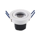 LED Downlight 9W Argent 640lm 3000K 36&deg; dim weiss 