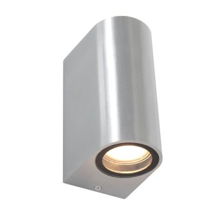 LED- Wandlampe Logan up&amp;down rund,  2x4W, GU10, 345lm, 2700K, IP44 silber 1496ST