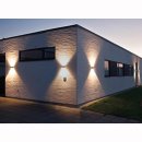 LED Wandleuchte PUK Mini Wall LED outdoor, IP44, Up- Down, 2x8W, mit Linsen klar