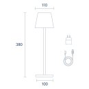 Akku-Tischleuchte LED NUINDIE 2.2W, 3,7V, IP54, 2200-2700K Li-ion, dimmbar rund D&uuml;nenbeige