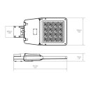 LED Stra&szlig;enlampe 100W  GR100, 4000K, IP66, mit Aufnahme f&uuml;r Ausleger DN60