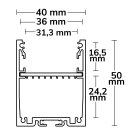 Mikado 3, Lichtband 200, 36/45W, 384 LEDs, Alu gepulvert, 200cm, 230V