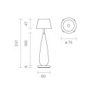 Akku-Tischleuchte Thala, keramikwei&szlig;/schwarz 2,3W Flex-Mood 2200K/2700K IP65 Ra80 dim