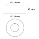 LED Deckeneinbauleuchte SPA, 10W, COB, 40&deg;, 530lm, wei&szlig; oder schwarz oder gold/schwarz, dimmbar, CRI 90, IP54