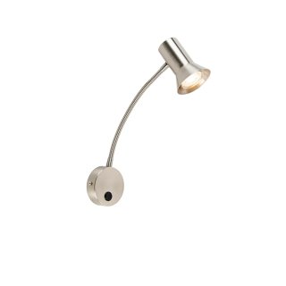 Wandlampe F-Drop, GU10 3,5W LED, silber, flexibler Arm