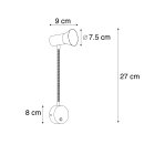 Wandlampe F-Drop, GU10 3,5W LED, silber, flexibler Arm